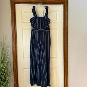 Rachel Roy Linen and Cotton Wide Leg Striped Jumpsuit Women’s size 4